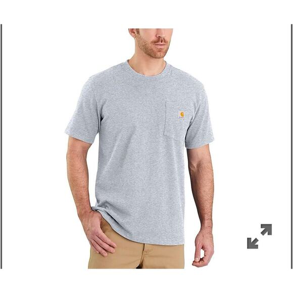 Carhartt Relaxed Fit Heavyweight Short Sleeve Pocket T-Shirt size S Heather Gray - Picture 1 of 3